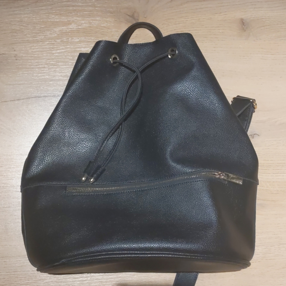 Chic Black Backpack (Faux leather)